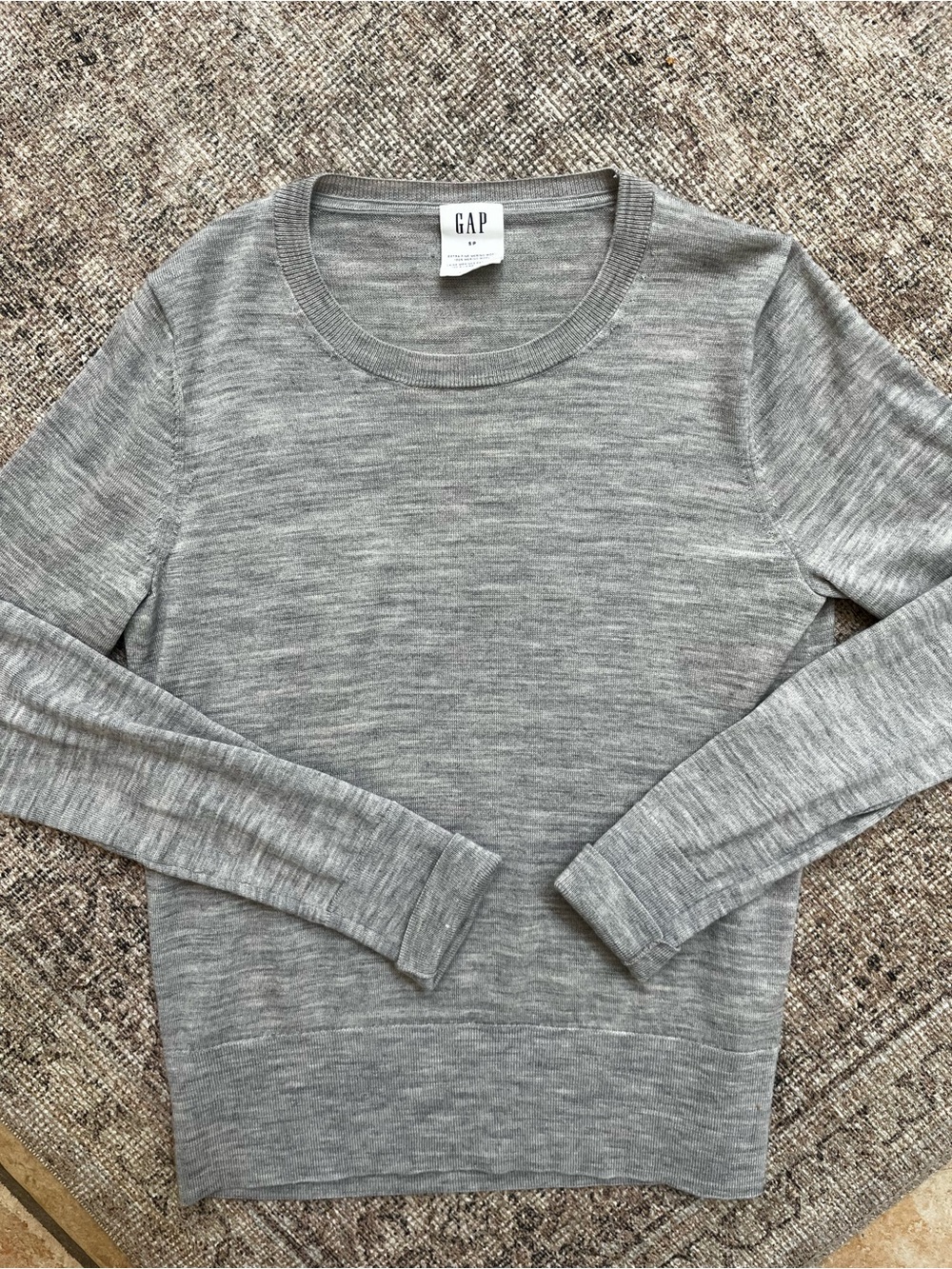 GAP Crewneck Heather Gray Merino Wool Crewneck S